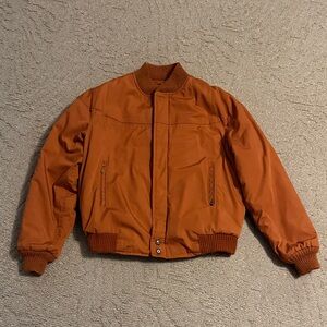 Vintage Men's Varsity Catalina Orange Bomber Jacket